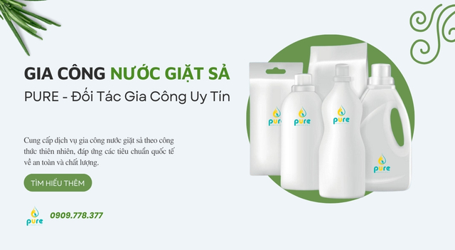 Gia Công Nước Xả Giặt – PURE: Giải Pháp Chăm Sóc Vải Vượt Trội Từ Thiên Nhiên