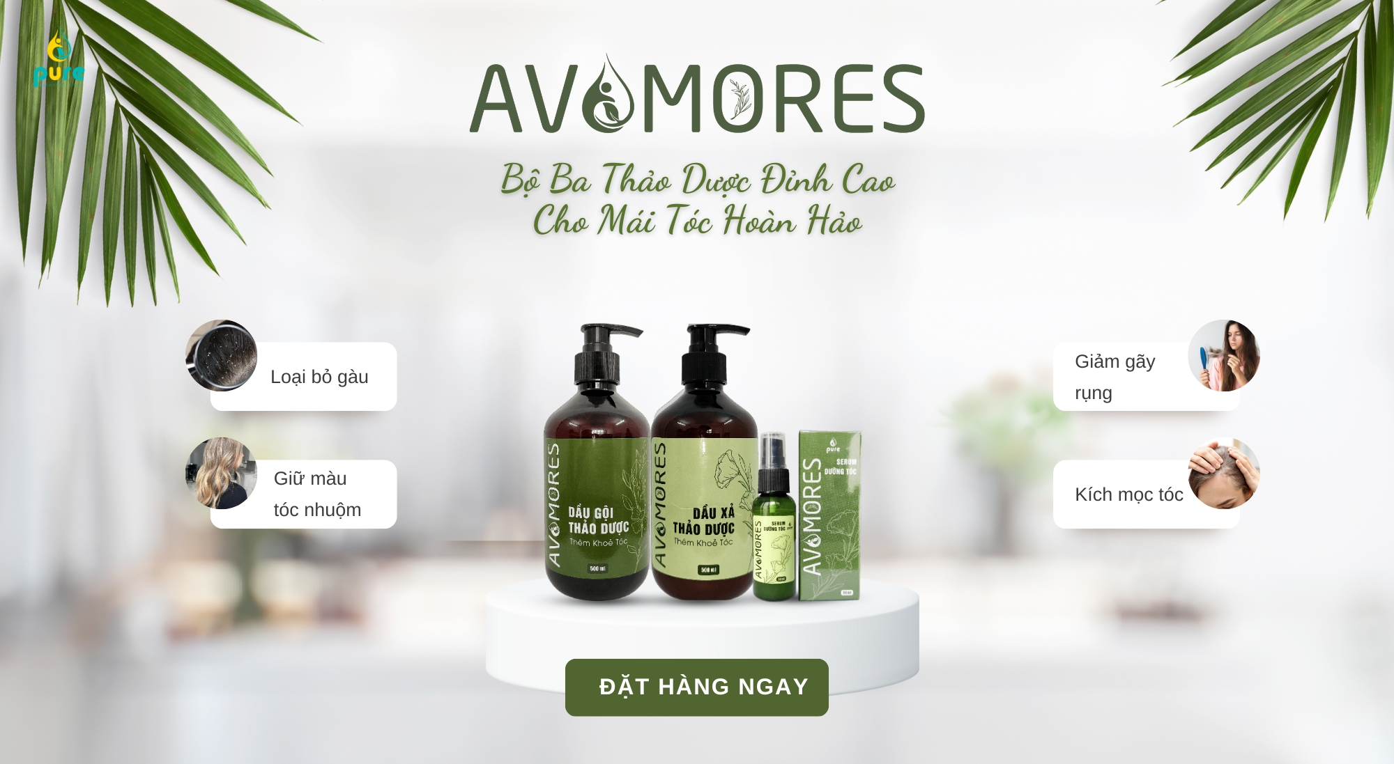 AVAMORES – Bộ Ba Thảo Dược Đỉnh Cao Cho Mái Tóc Hoàn Hảo