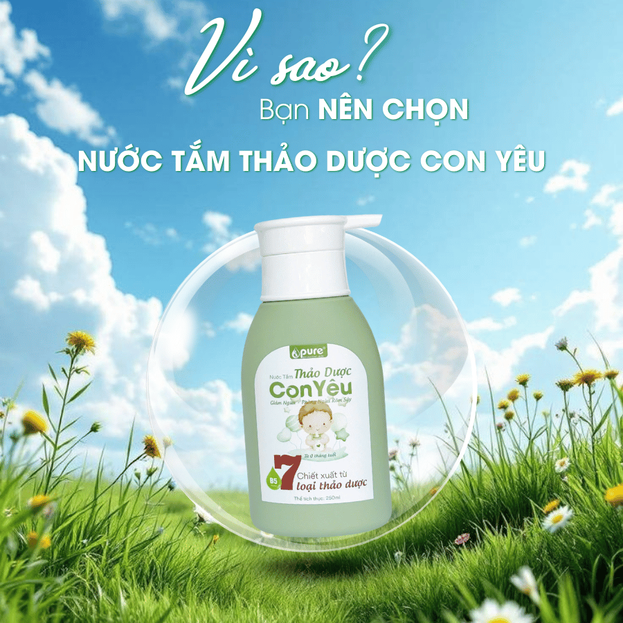 Cách để phòng ngừa rôm sảy cho trẻ sơ sinh với nước tắm thảo dược Con Yêu