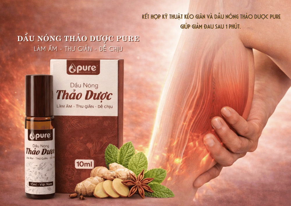 Cách xử lý nhanh chuột rút với dầu nóng thảo dược PURE