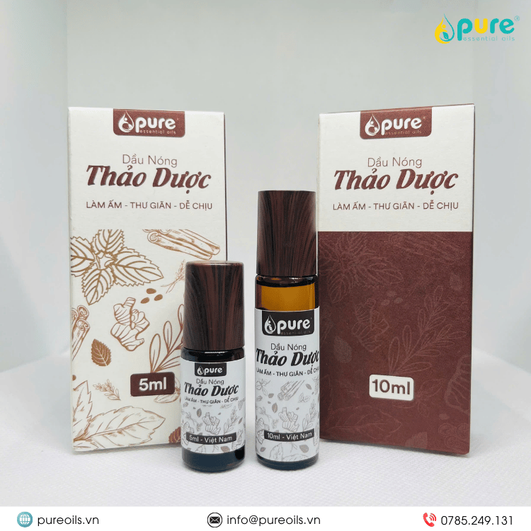 Dầu nóng thảo dược PURE hỗ trợ lưu thông khí huyết và giảm đau cơ bắp