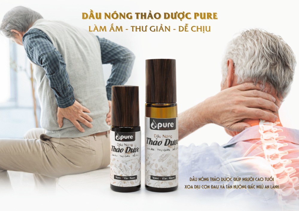 Dầu nóng thảo dược PURE massage lòng bàn chân giúp ngủ ngon, giảm đau