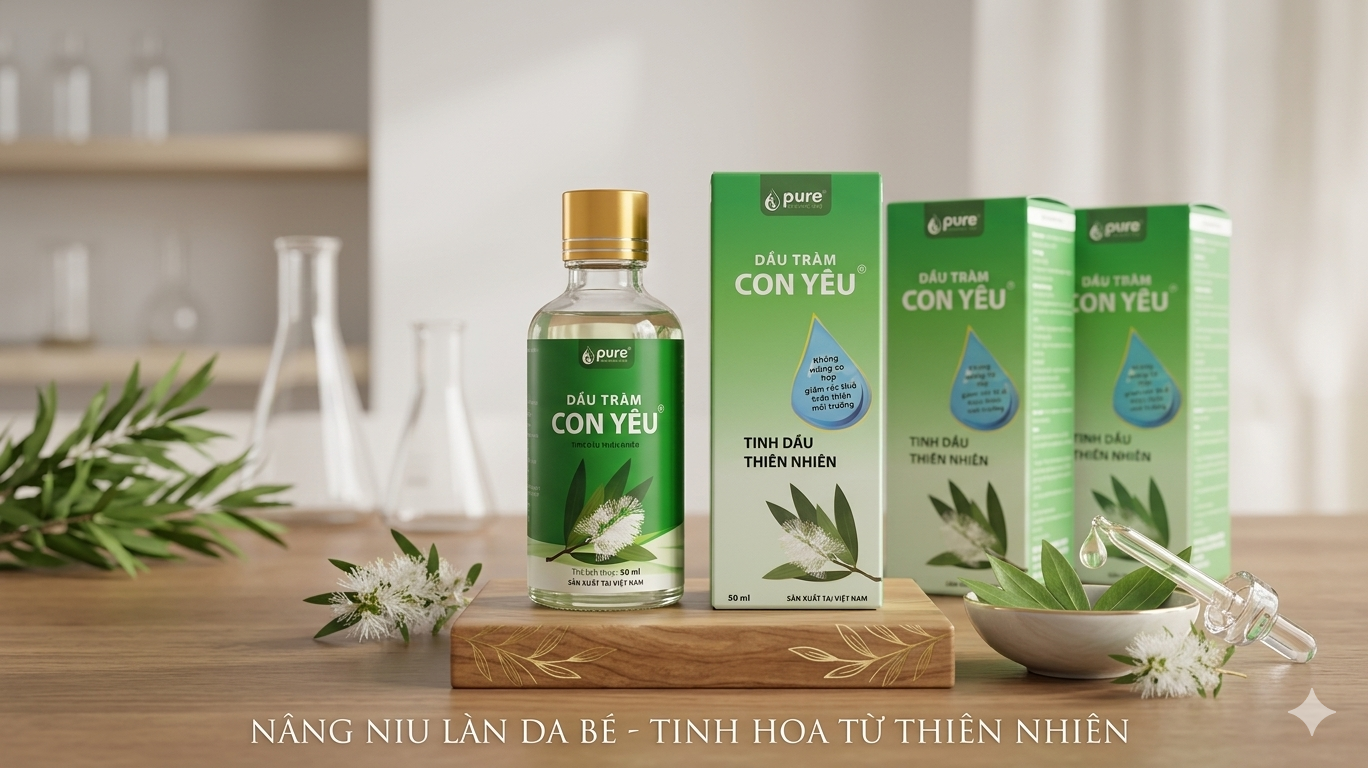 Dầu tràm Con Yêu 50ml Tinh dầu thiên nhiên bảo vệ bé yêu