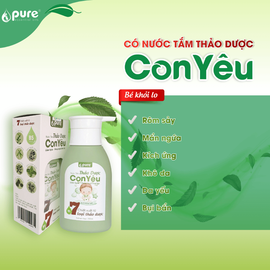 Hướng dẫn sử dụng nước tắm thảo dược Con Yêu không cần tráng lại