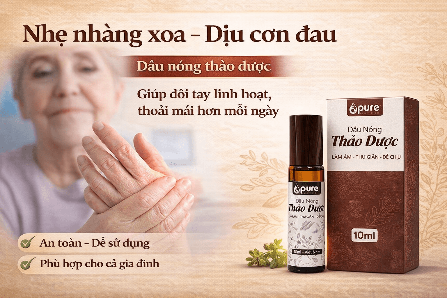 Người lớn tuổi bất ngờ với công dụng của dầu nóng thảo dược