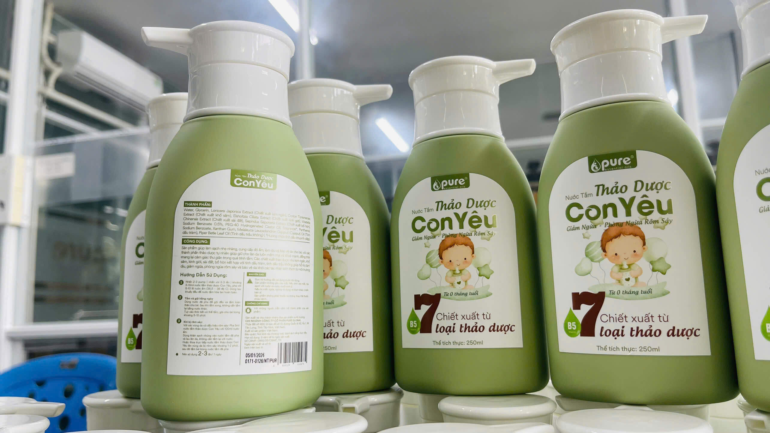 Nước tắm thảo dược Pure ngừa rôm sảy 230ml