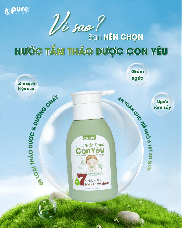 Tại sao nên dùng nước tắm thảo dược thay sữa tắm cho bé?