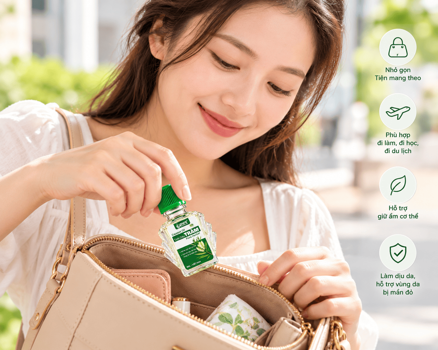 Tinh dầu tràm 3ml mini PURE lựa chọn nhỏ gọn tiện dụng