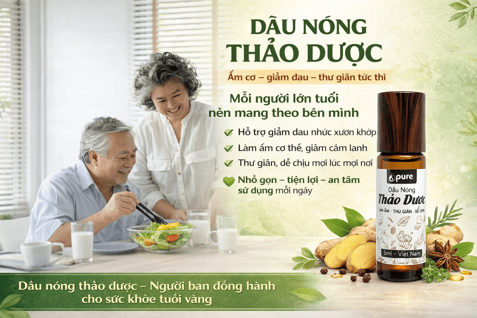 Vì sao mỗi người lớn tuổi đều nên có một chai dầu nóng thảo dược bên mình