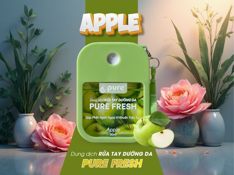 Xịt Rửa Tay PURE FRESH Apple 30ml hương táo tươi mát dễ chịu