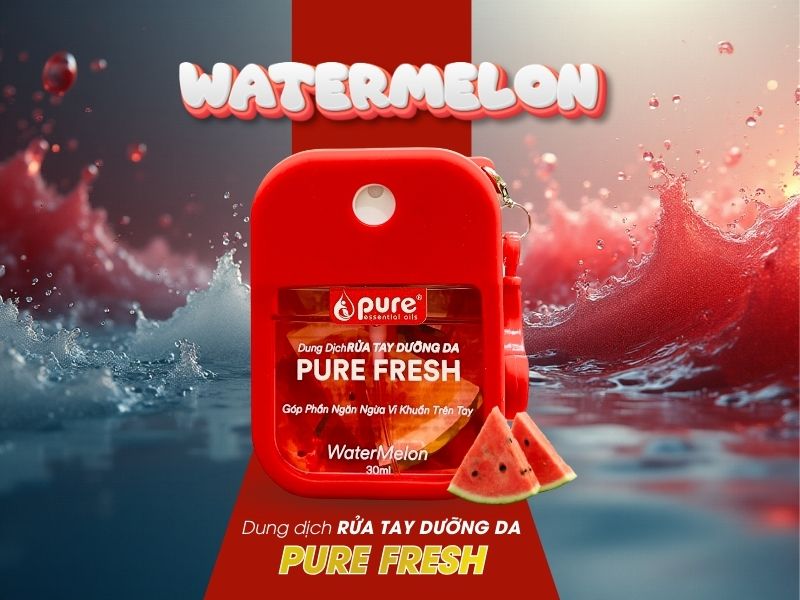 Xịt Rửa Tay PURE FRESH Watermelon 30ml hương dưa hấu tươi mát