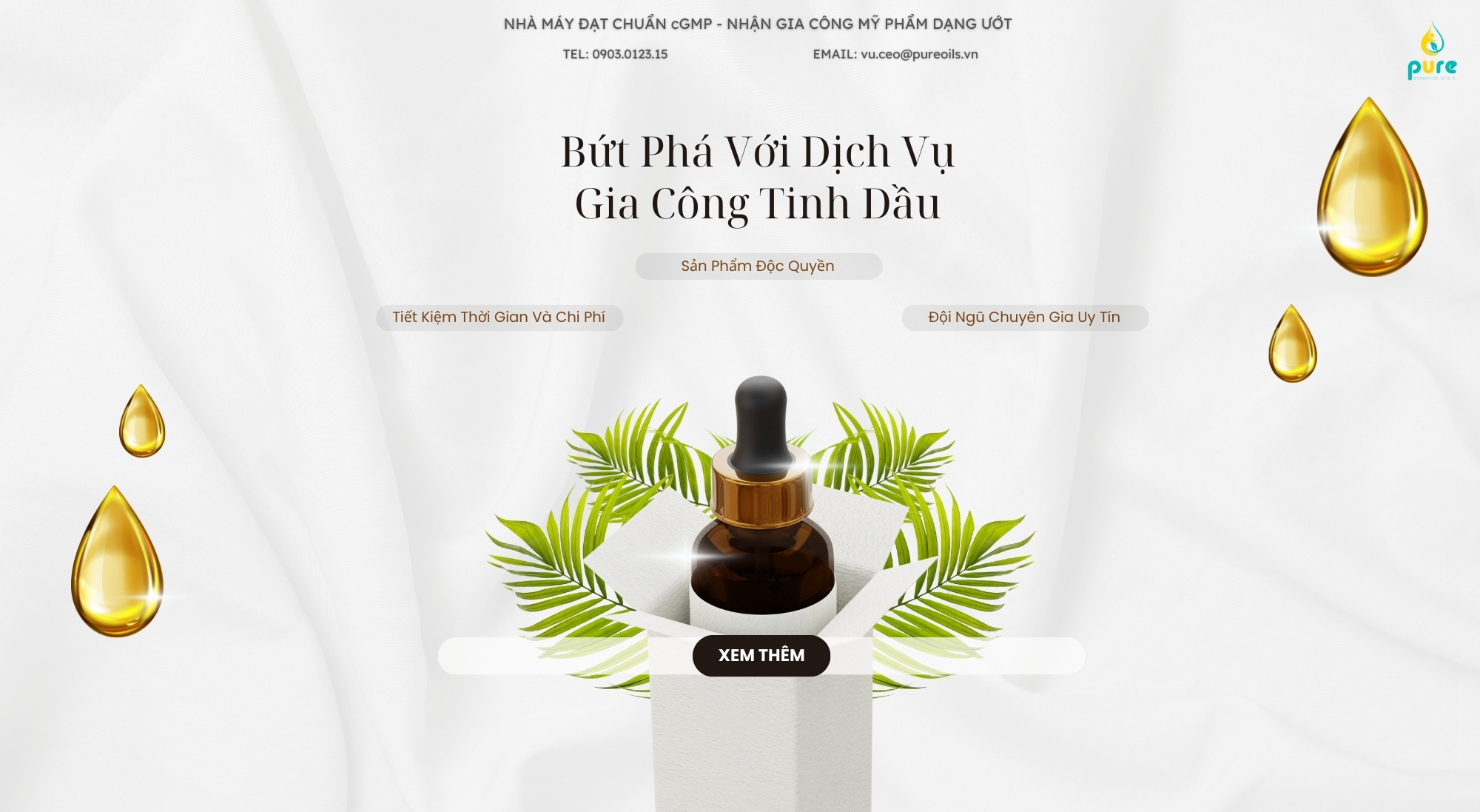 Bứt Phá Với Dịch Vụ Gia Công Tinh Dầu PURE – Đẳng Cấp Tạo Nên Sự Khác Biệt