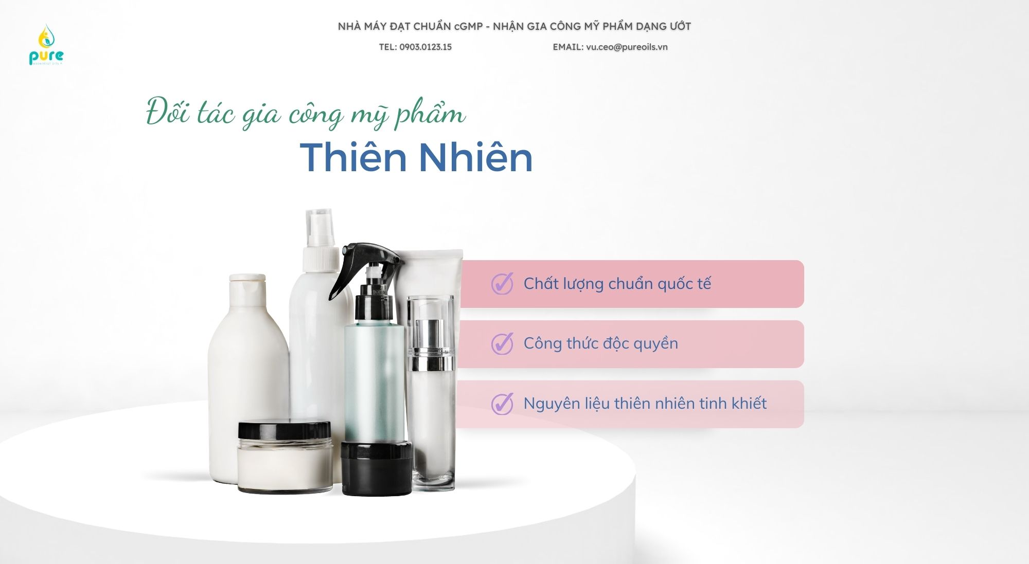 PURE – Đối Tác Gia Công Mỹ Phẩm Thiên Nhiên Hàng Đầu
