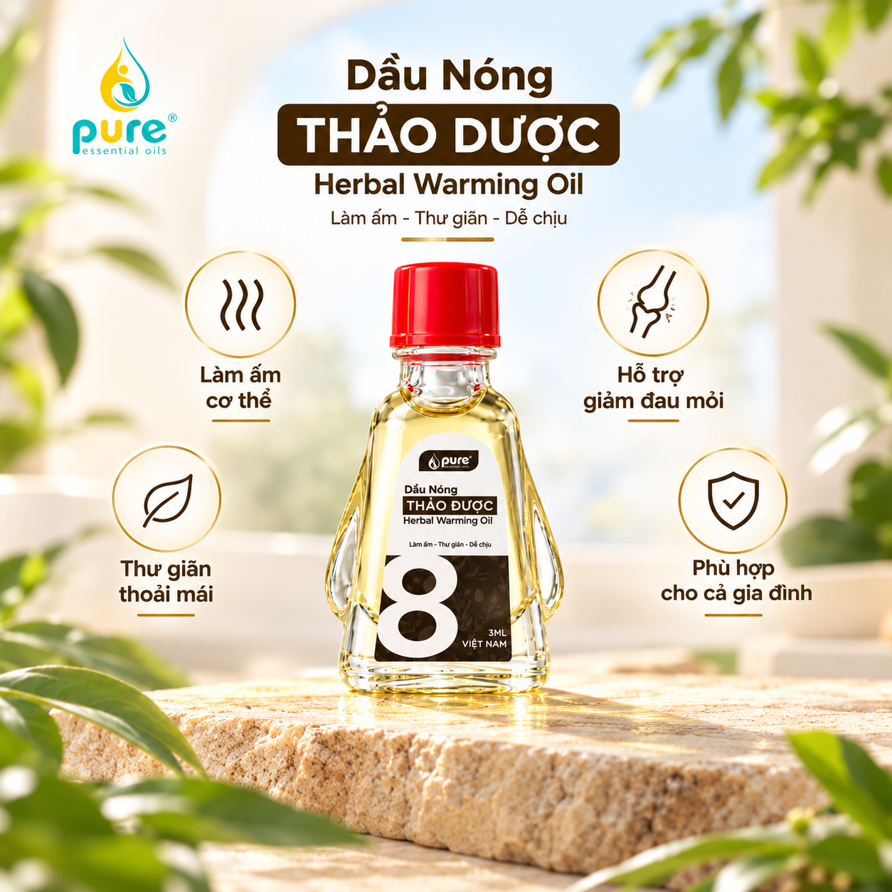 Dầu nóng Thảo dược 3ml
