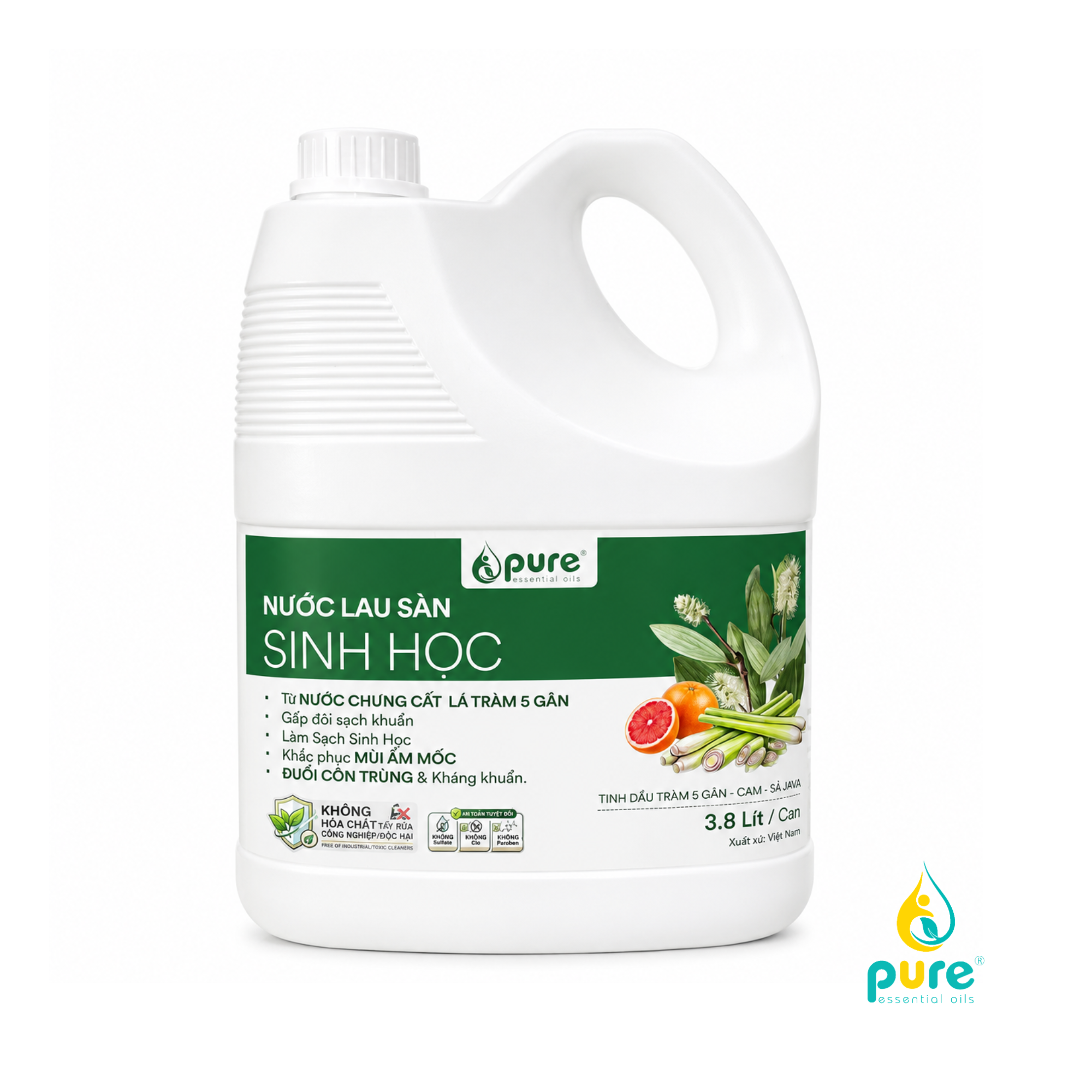 Nước lau sàn Sinh Học 3.8 lít