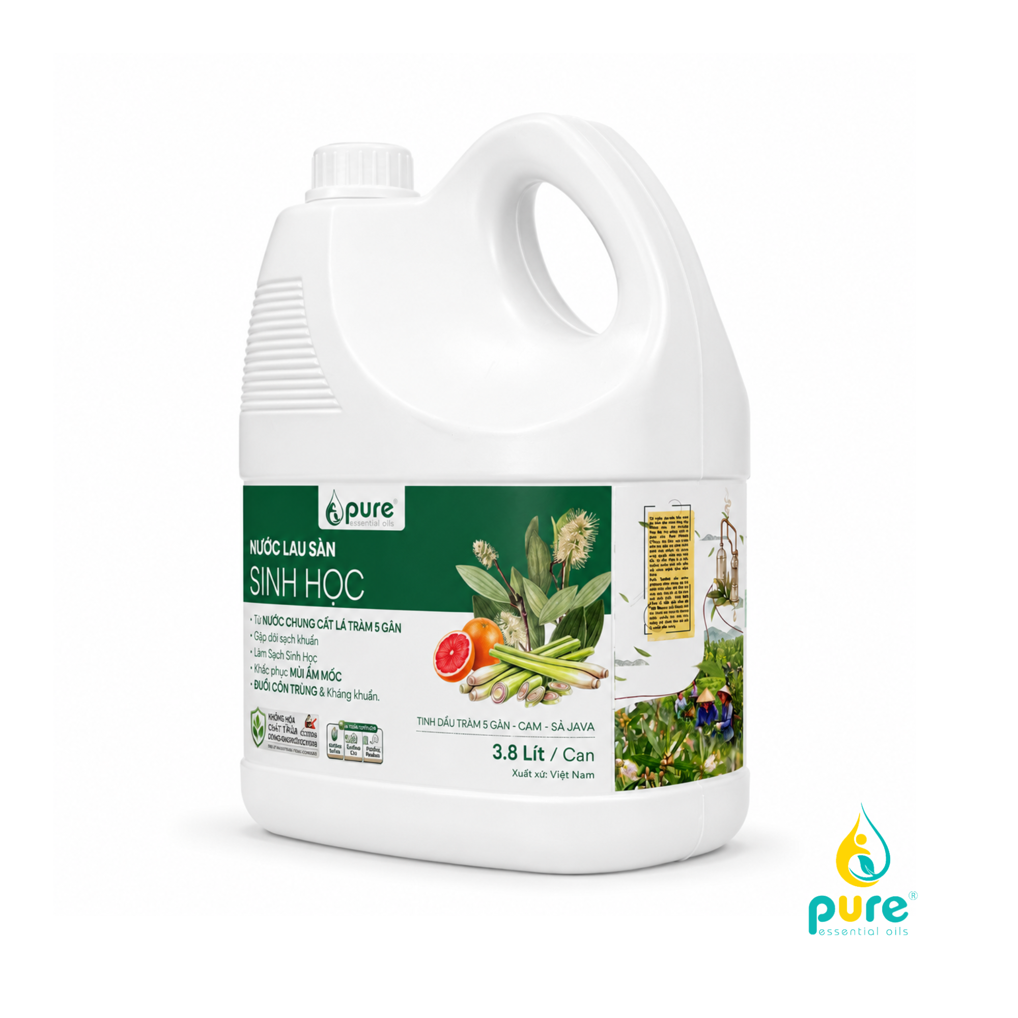 Nước lau sàn Sinh Học 3.8 lít